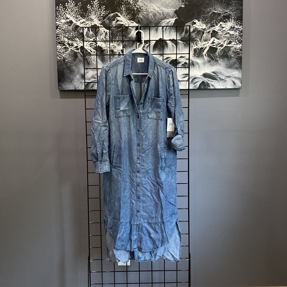 Wash Lab Chambray Shirtdress - Picture 4 of 10